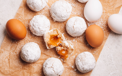 Caramel-Stuffed Almond Snowballs